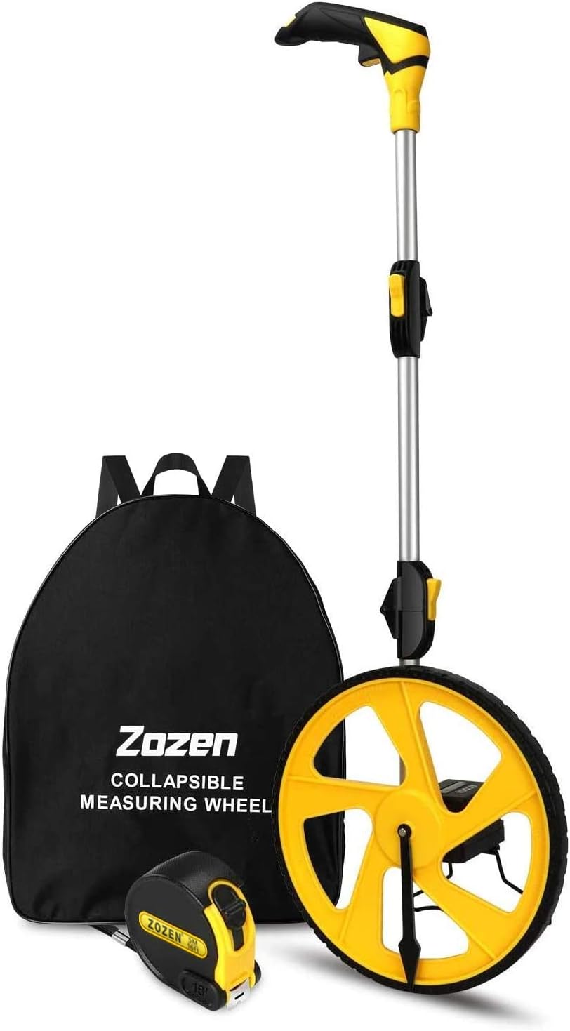 Zozen Measuring Wheel in Feet and Inches, Mechanical/Double Collapsibl