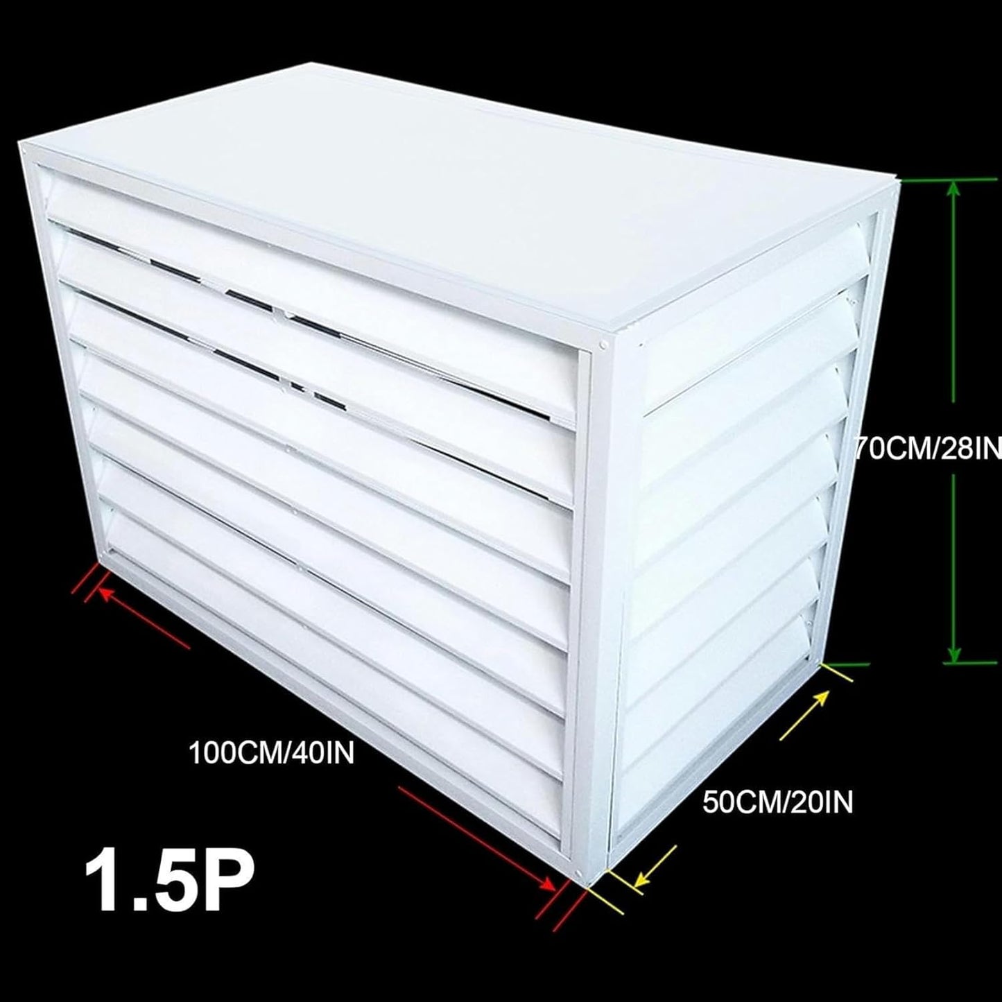 Aluminum Air Conditioner and Heat Pump Cover,Mini Split Air Conditioner Cover for Outside Units,Shelf Plant Stand,Outdoor AC Unit Cover,Noise Reduction,Suitable for Outdoor(Color:White,Size: