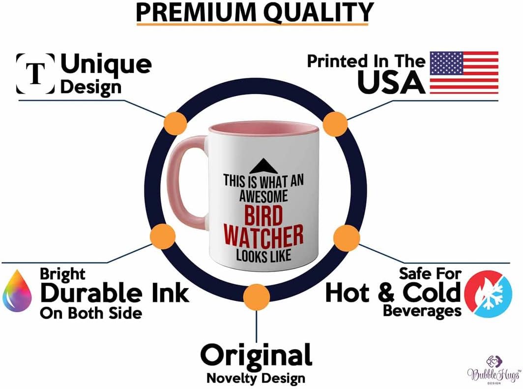Bird Lover Two Tone Pink Edition 11oz - Awsome Bird Watcher Looks Like