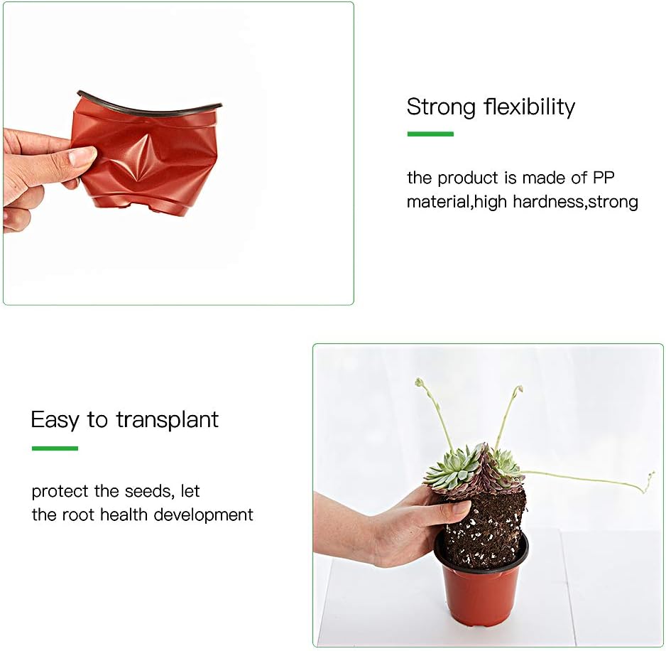 JERIA 200-Pack 4 Inch Plastic Nursery Pots Come with 200 Pcs Labels, S