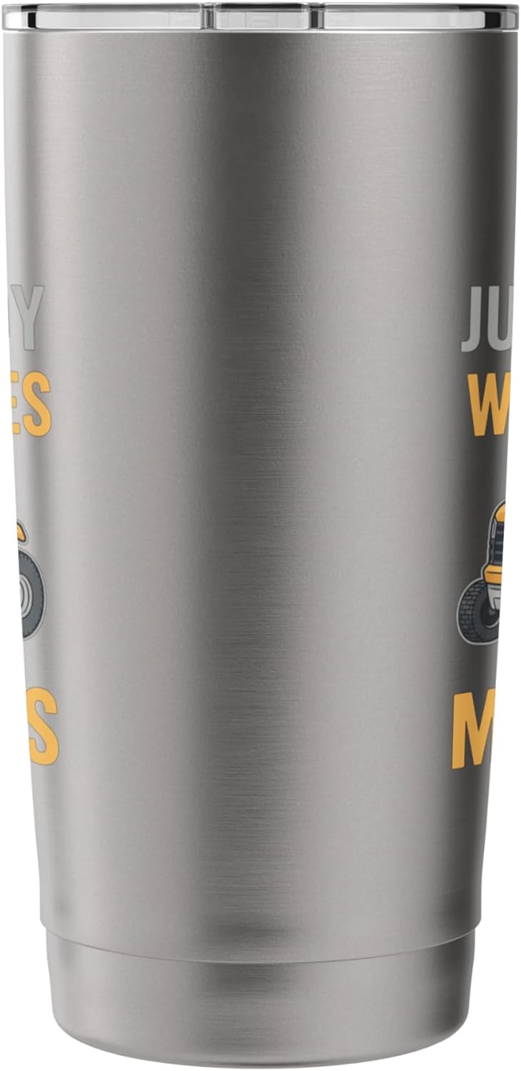 Just A Boy Who Loves Lawn Mowers Funny Boys Garden Tractor Stainless Steel Insulated Tumbler