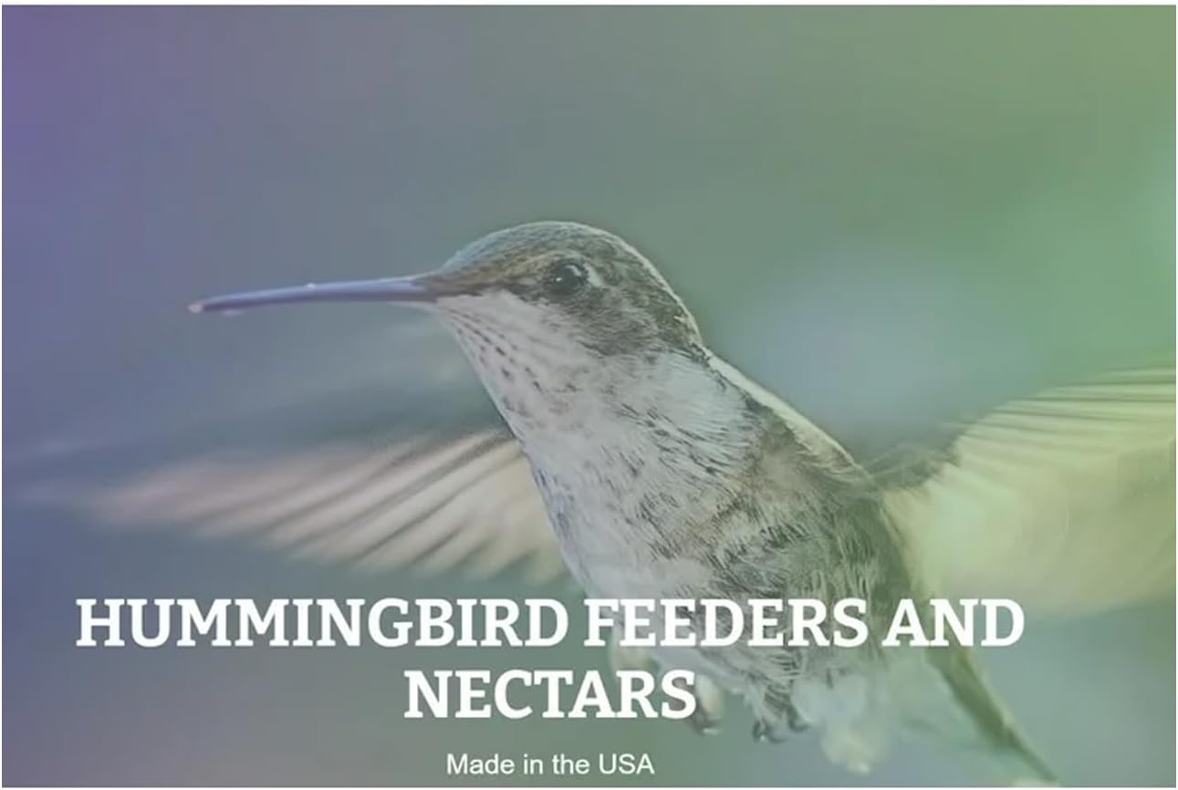 First Nature, 16 Oz. Fluted Hummingbird Feeder, Elegant Fluted Design: Stylish Look with Functional Feeding Ports, 993058-406