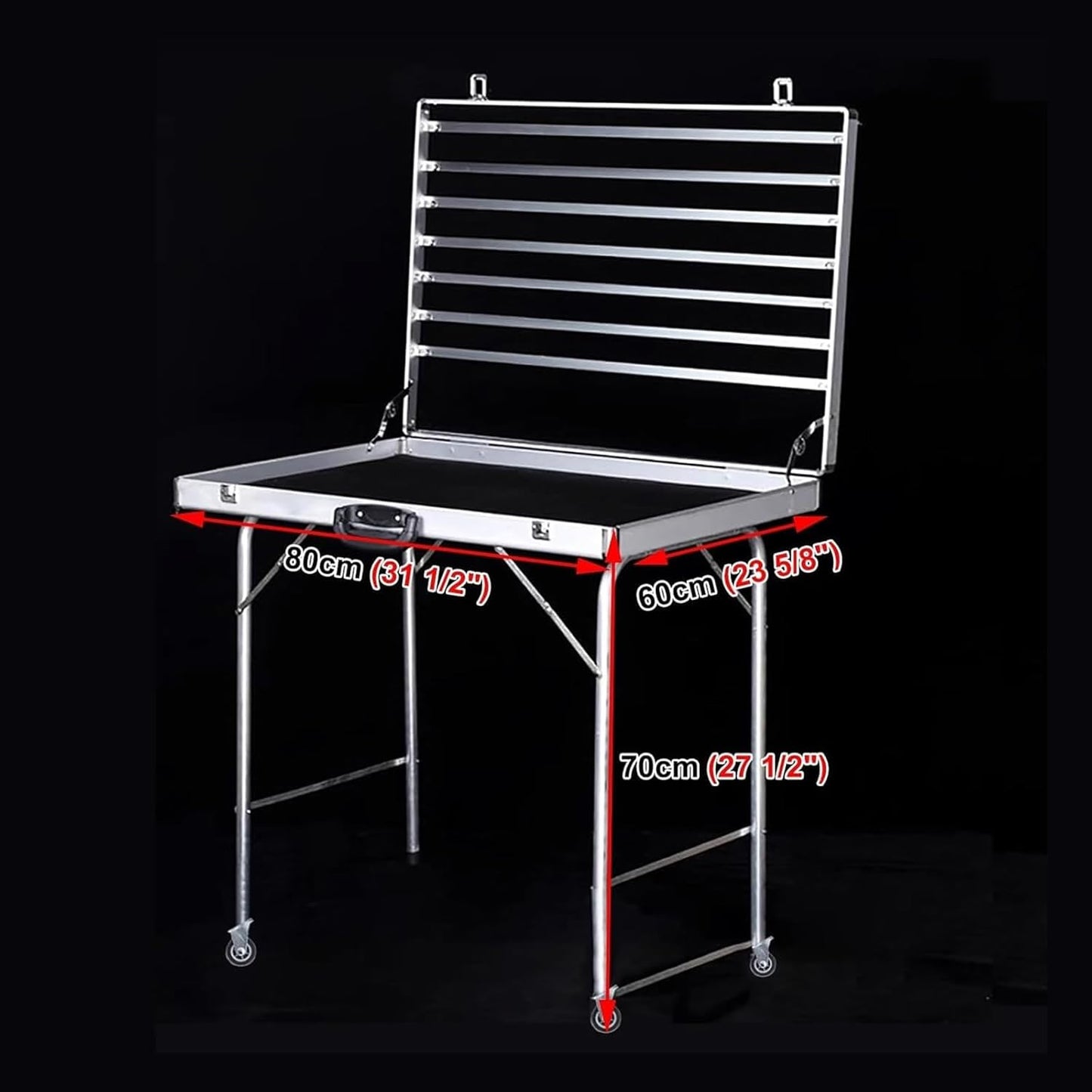 Mobile Foldable Vendor Cart, Aluminum Alloy Jewelry Display Case with Foldable Stand, Waterproof Night Market Jewelry Stall Display Suitcase, for Easy Transport and Displays