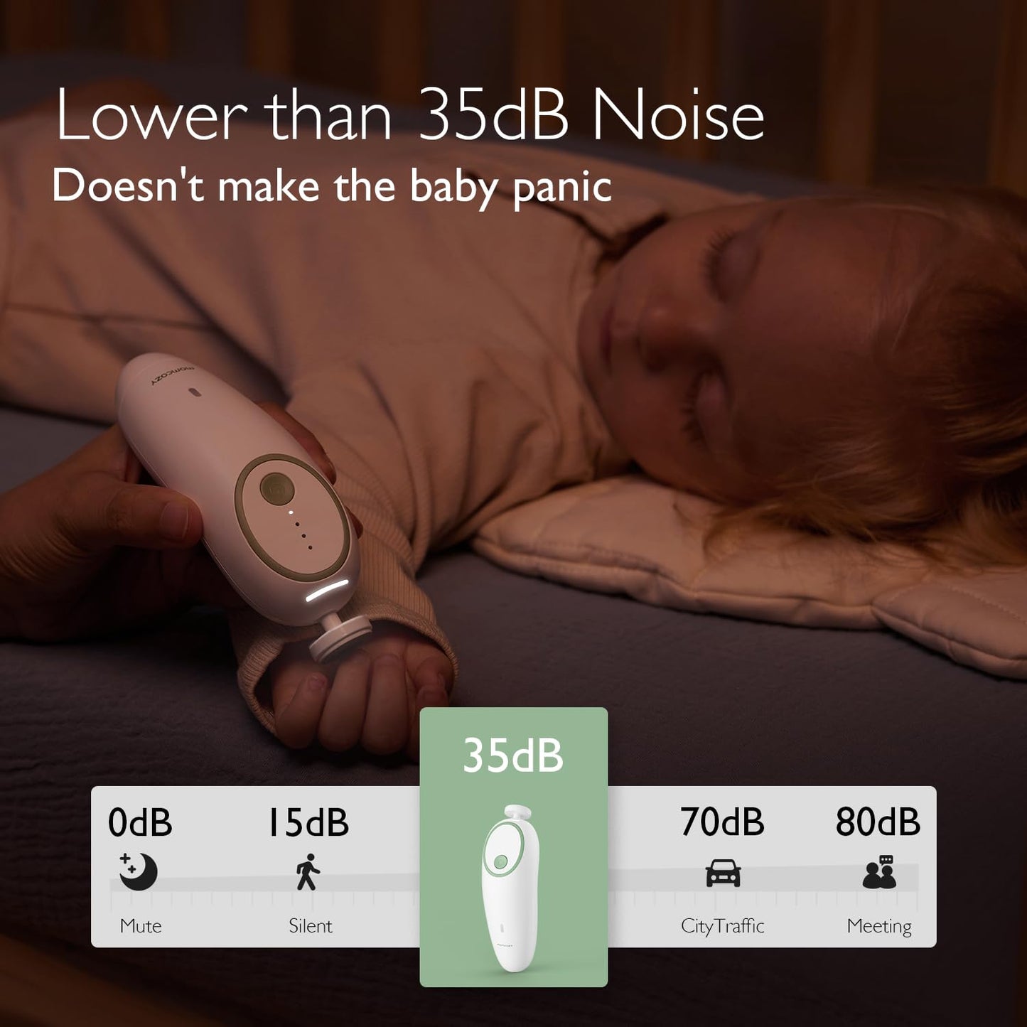 Momcozy Baby Nail File Electric, Gentle Baby Nail Trimmer Electric, Ba