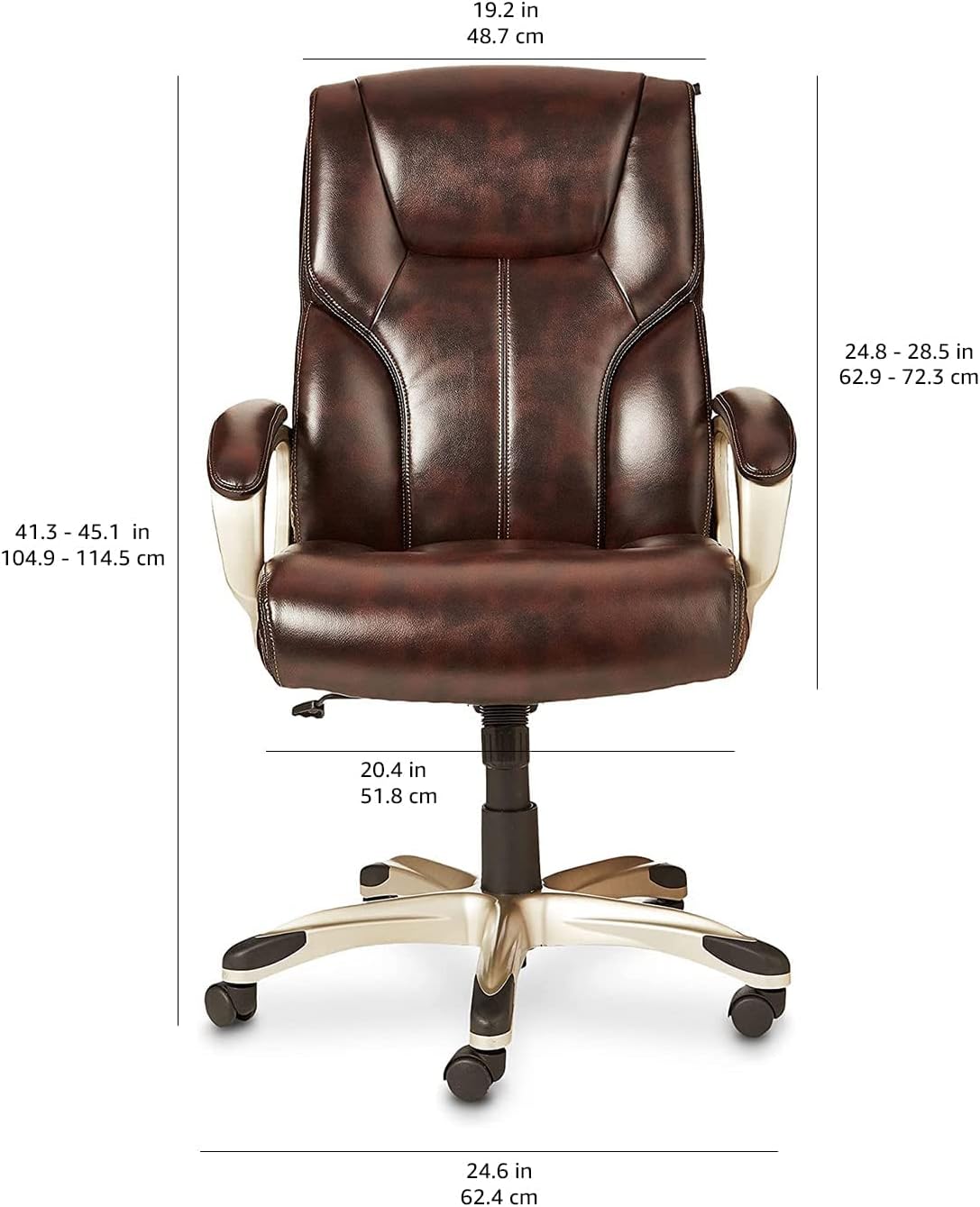 Amazon Basics Executive High Back Office Chair, Adjustable Height, Til