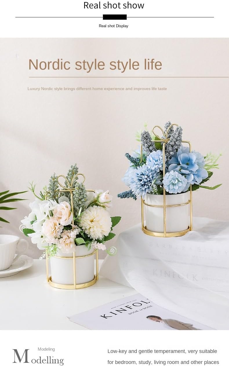 Artificial Silk Variety Flower Fake Flowers in Vase Mini Flowers Potte