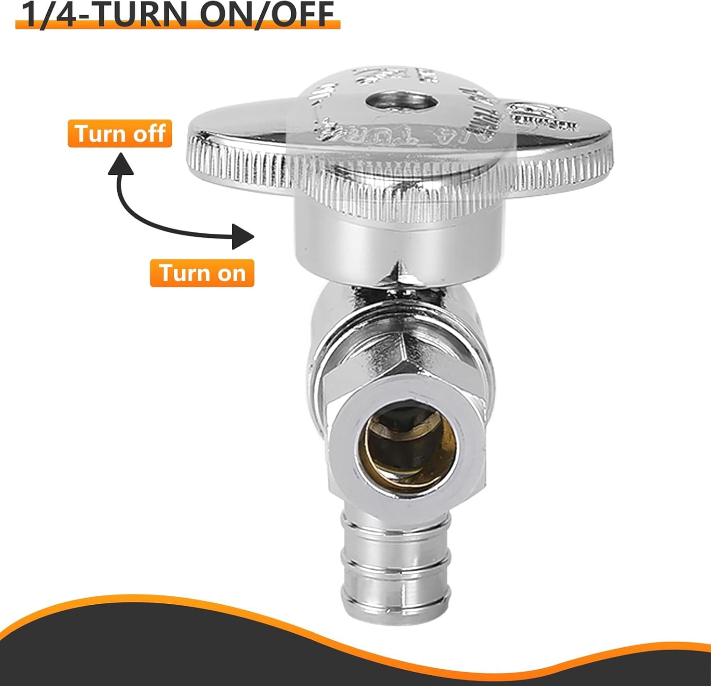 10-PCs HeSun Pex Angle Stop Valve, 1/2" Pex x 3/8" OD Compression Angl