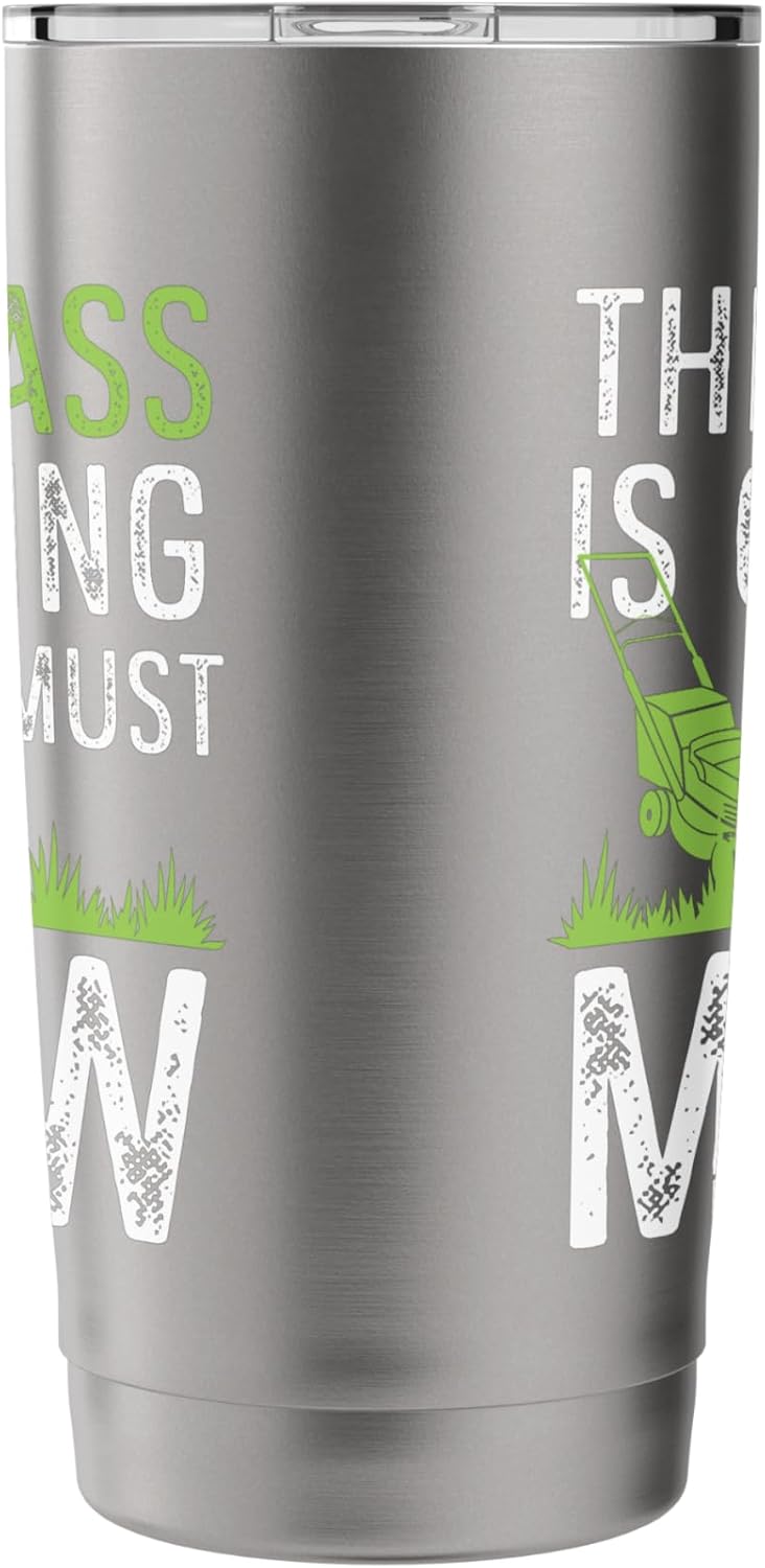 Lawn Care Shirt The Grass Is Calling I Must Go Lawn Mowing Stainless Steel Insulated Tumbler