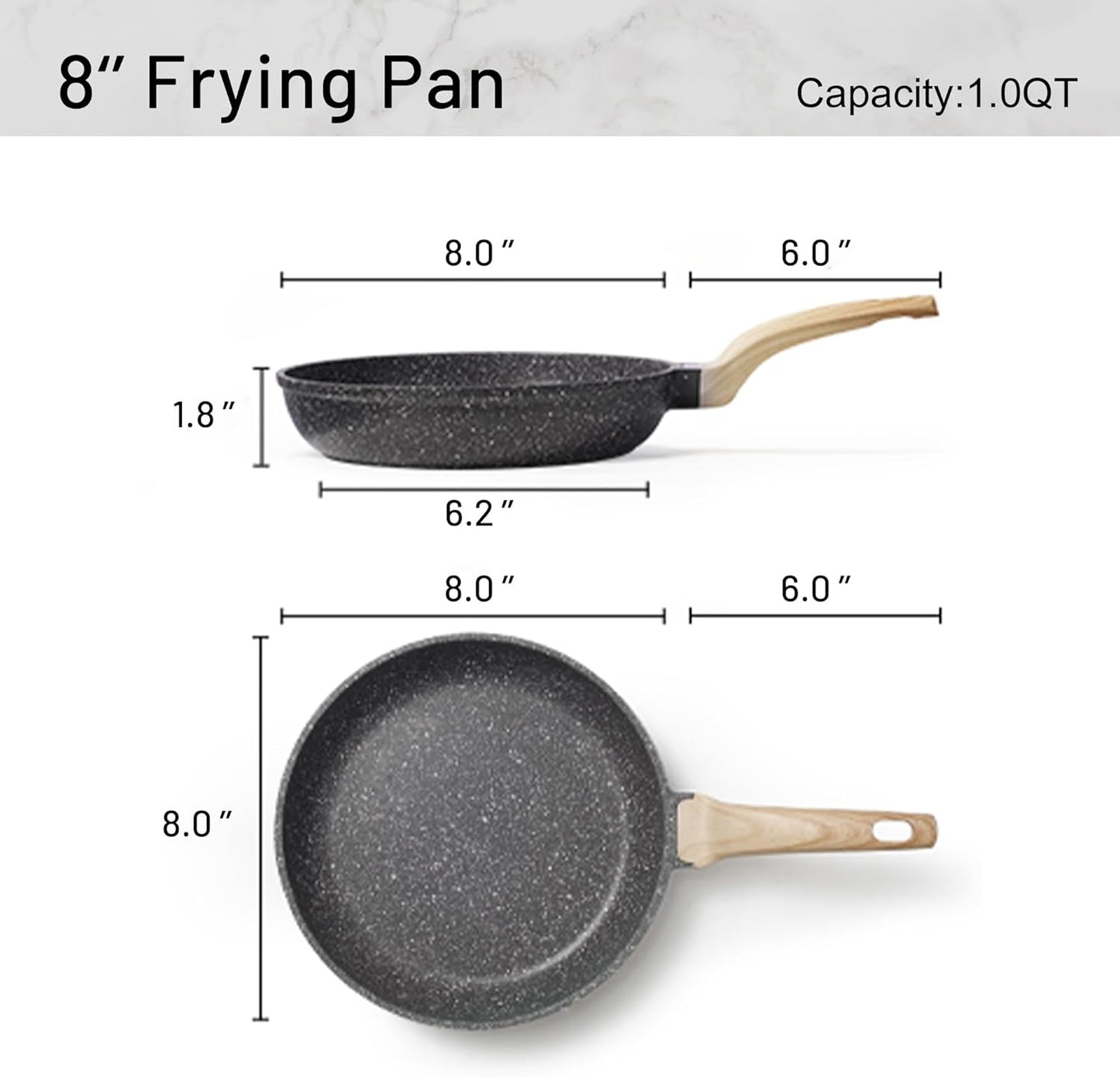 CAROTE Nonstick Frying Pan Skillet,Non Stick Granite Fry Pan Egg Pan O