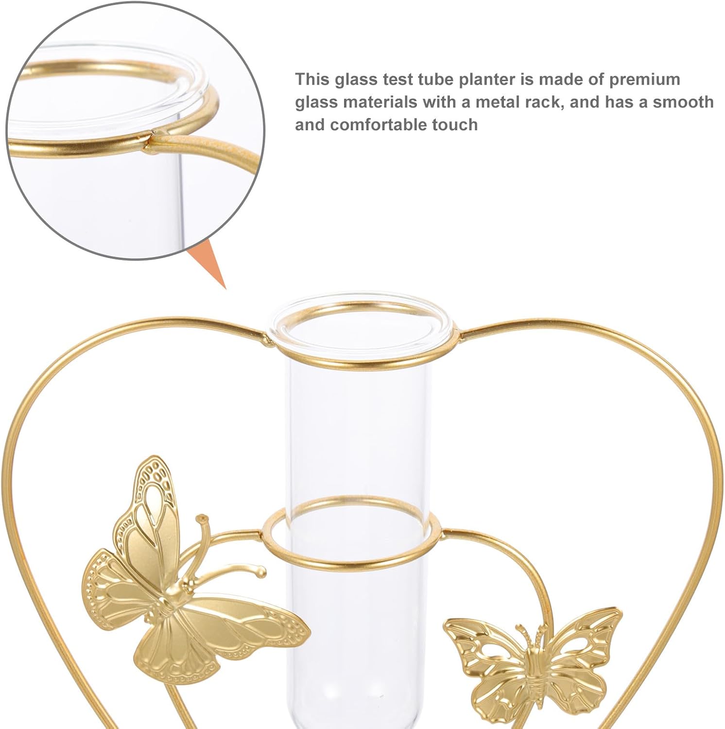 Hydroponic Planter Glass Vase Butterfly-Shaped Hollow Flower Pot Decor