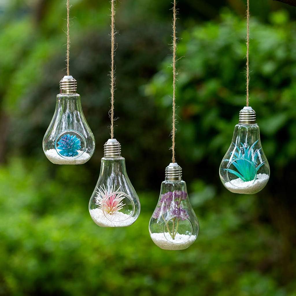 Water Plant Containers Light Bulb Shaped Flower Pots Glass Flower Hanging Glass Plant Vase Gift Kitchen