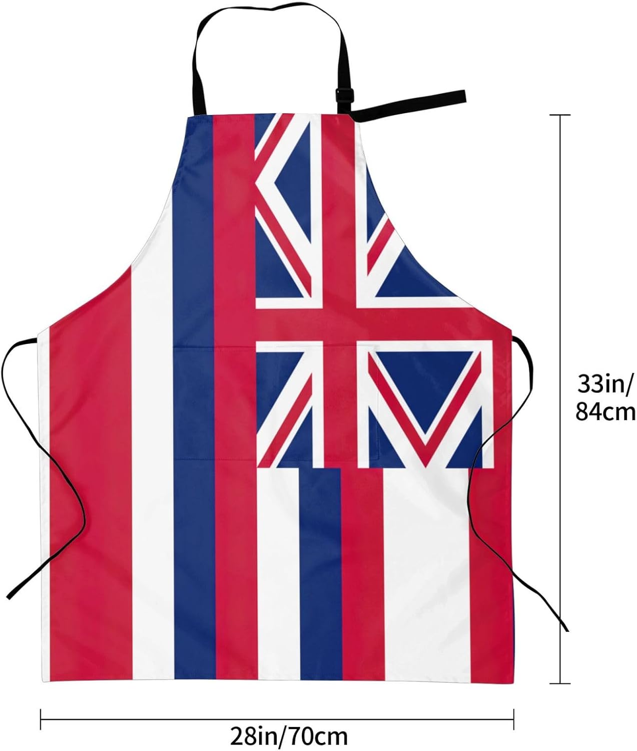 Hawaii Flag Print Laundry apron 28x33 In Waterproof Kitchen Apron with Pockets for Cooking Baking