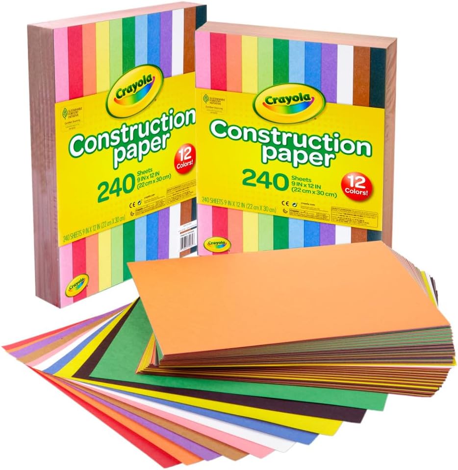 Crayola Construction Paper Bulk Pack (480 Sheets) – 10 Assorted Colors