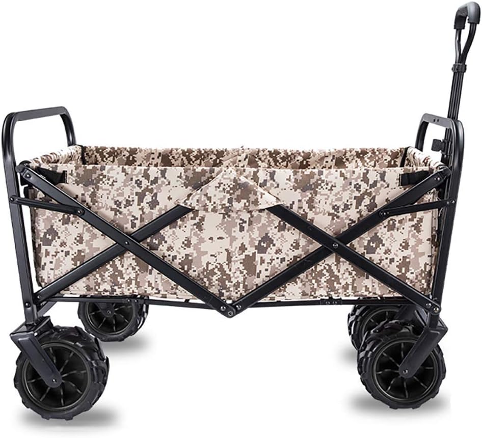 Garden Roly Foldable Cart High Durability Holiday Trolley Pull Truck Transporter with Brake Wheels Foldable 90kg/ 198lb Capacity Shopping Cart (E: Green) (F: Red) (H: Brown)