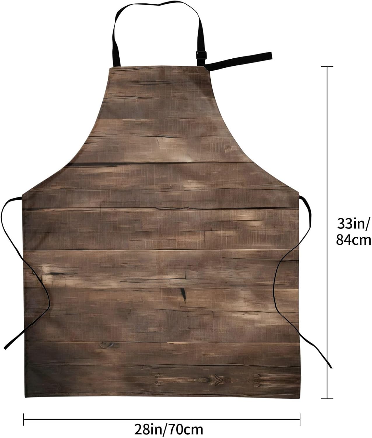 Rustic Old Barn Wood print Waterproof apron with pocket adjustable cooking apron for adult kitchen bibs to bake