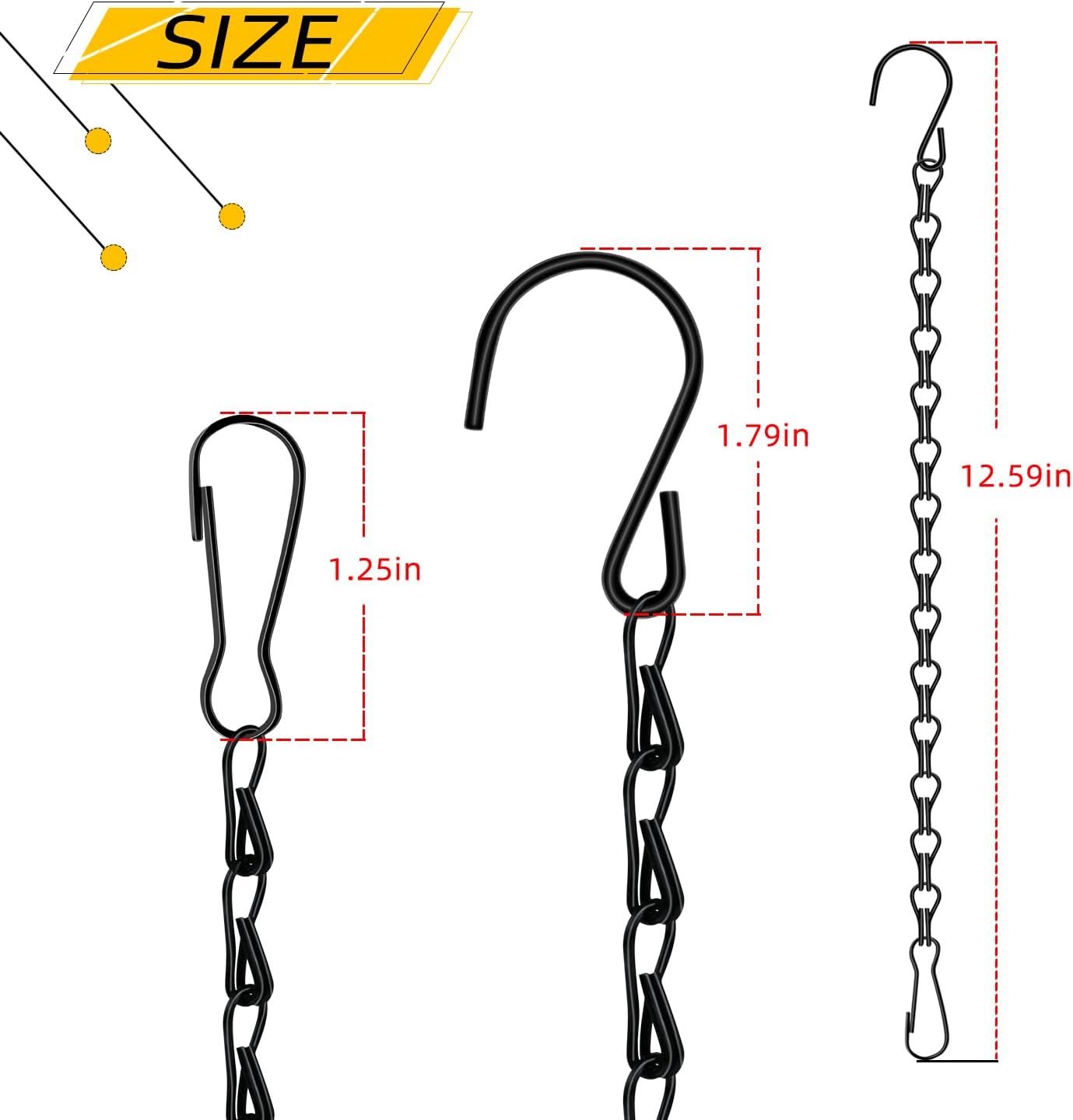 Chain for Hanging Plants,10 Pack 12.5-Inch Garden Plant Hangers for Hanging Bird Feeders,Planters,Lanterns,Wind Chimes, Chalkboards, and Ornaments.Small Chains Perfect for Indoor and Outdoor Decor