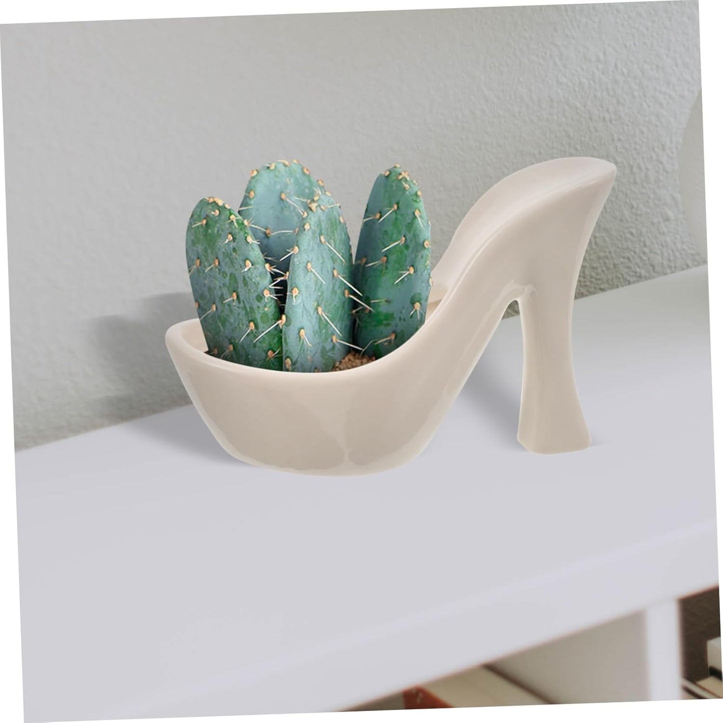 Milisten High Heel Shaped Ceramic Flower Pot for Succulents Indoor Pla