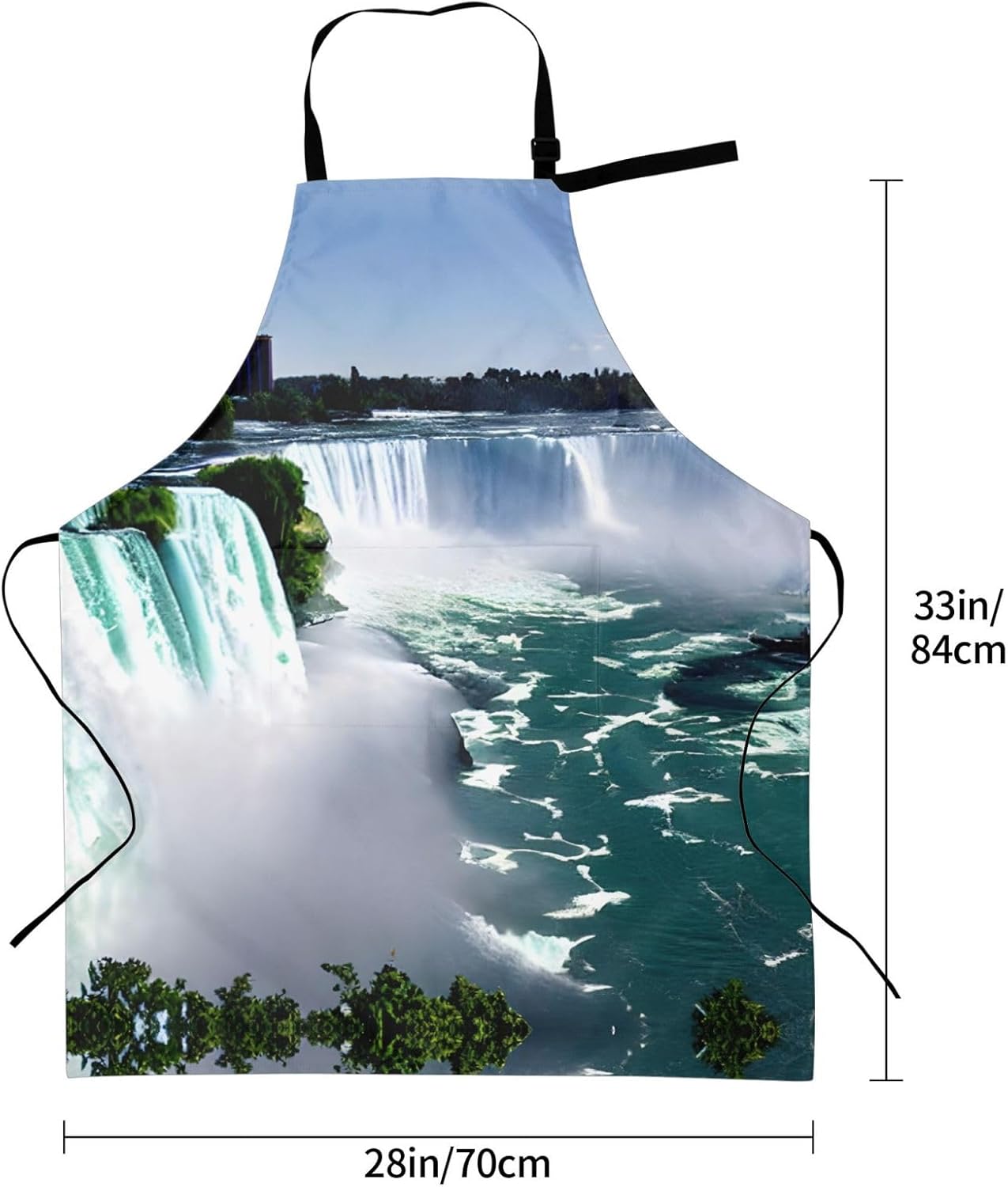 Niagara Fall print Waterproof apron with pocket adjustable cooking apron for adult kitchen bibs to bake