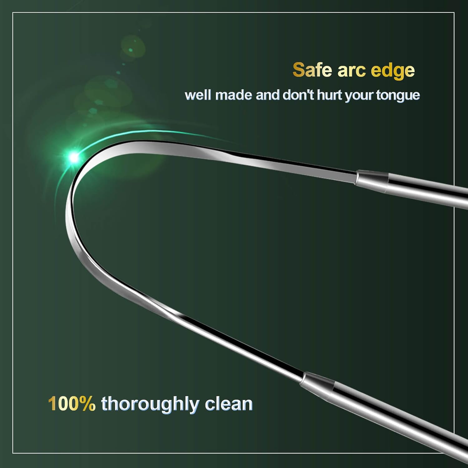 2 Pack Tongue Scraper, 100% Surgical 304 Stainless Steel Tongue Cleane