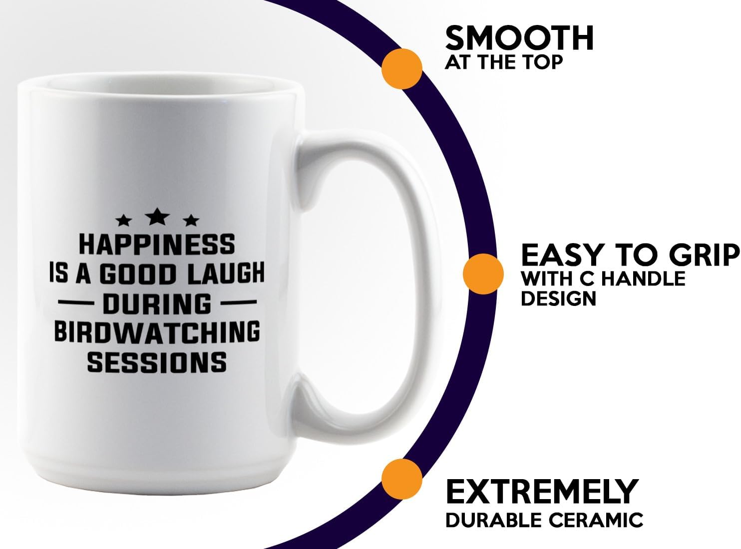 Hobby Coffee Mug 15oz White -Birdwatching Sessions - Bird Feeder Backy