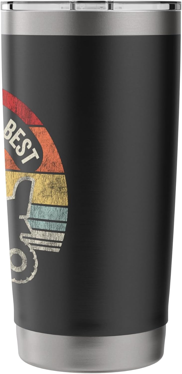 Father Mows Best Retro Lawn Mower Humor Stainless Steel Insulated Tumbler