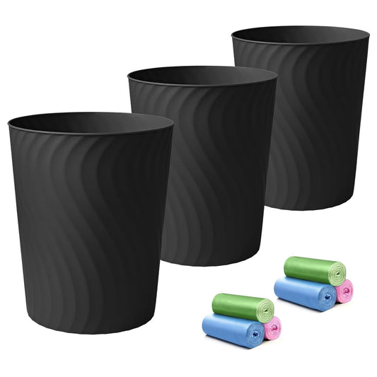 YGJT Small Trash Can, 3 Pack 1.8 Gallons Bathroom Trash Can, Slim Wast