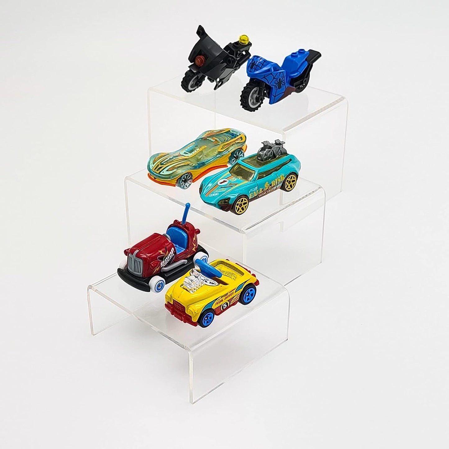 2 Sets Acrylic Display Risers(3",4",5") Clear Product Stand,Cupcakes Holder Dessert Transparent Showcase Stands, Candy Bar Risers, Lifts for Figures