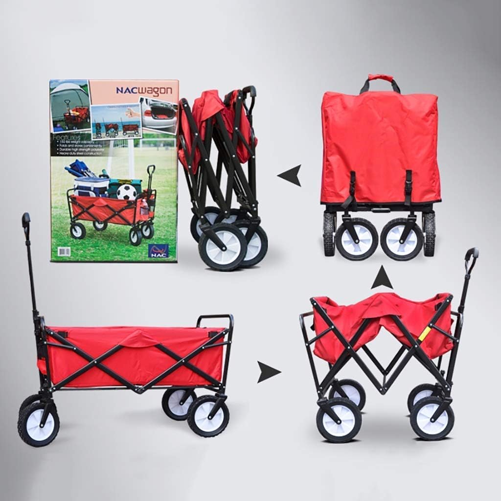 Portable Garden Trolley Cart Heavy Duty Wagon Multi-Function Shopping Cart for Outdoor Camping Beach Supermarket Pull Truck(Light Gray)(Blue)/Light Gray