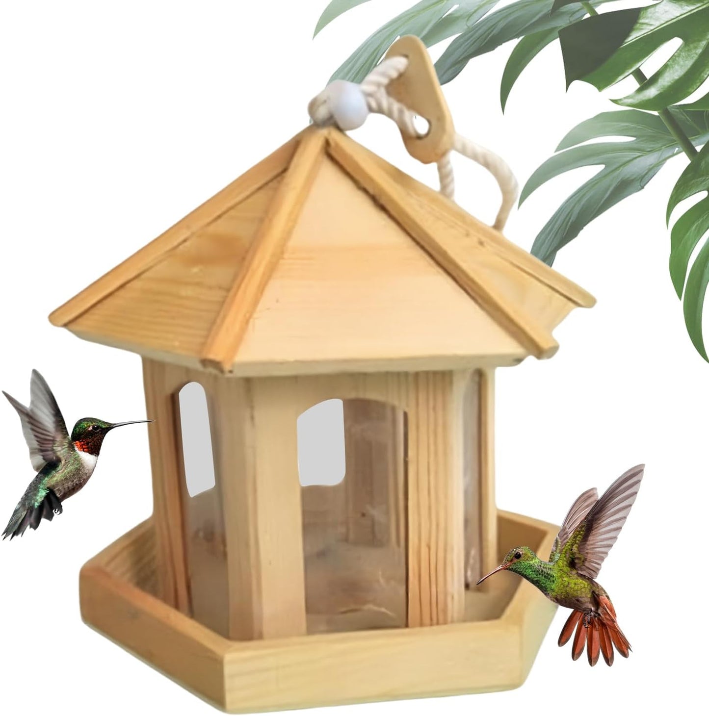 Bird Feeders for Outside | Hexagonal Garden Cage Ornament | Wild Bird Feeders,for Garden Backyard Patio Lawn Window Balcony Deck Wildlife Attraction