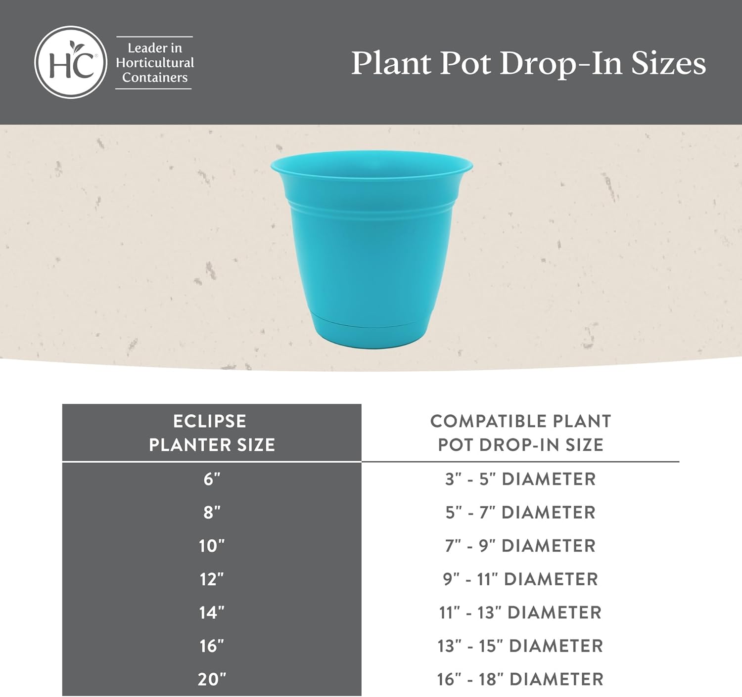 The HC Companies 12 Inch Eclipse Round Planter Pots with Drainage Hole