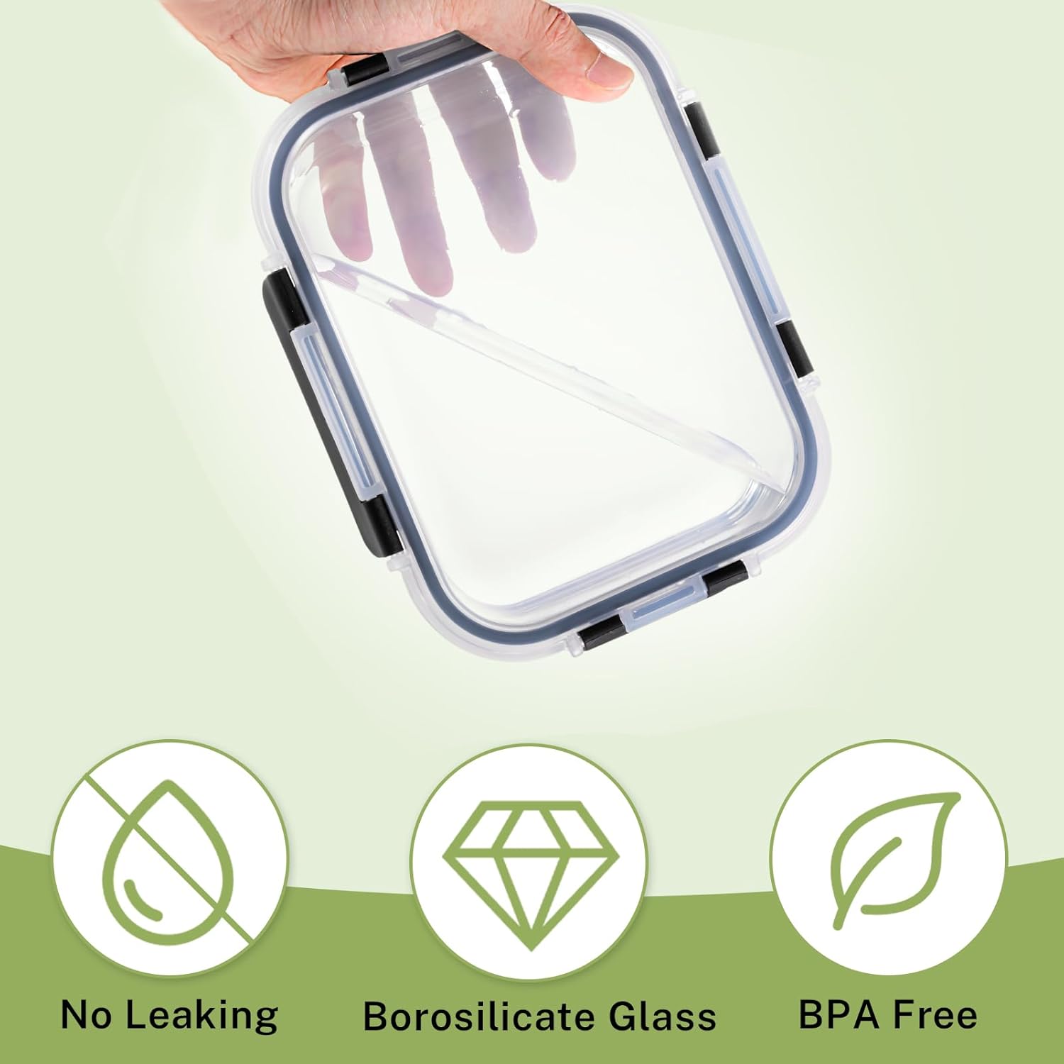8 Pack Borosilicate Glass Food Storage Containers with Lids, Glass Mea