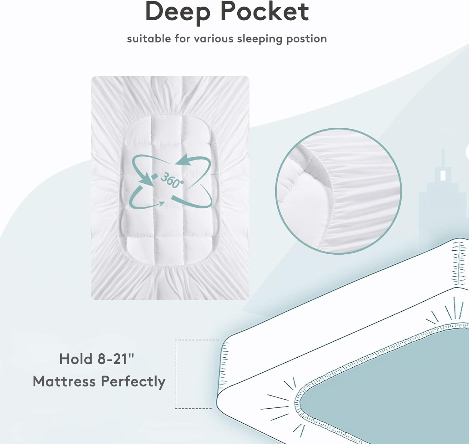 Mattress Topper Queen,Extra Thick Mattress Pad Cover for Back Pain,Coo