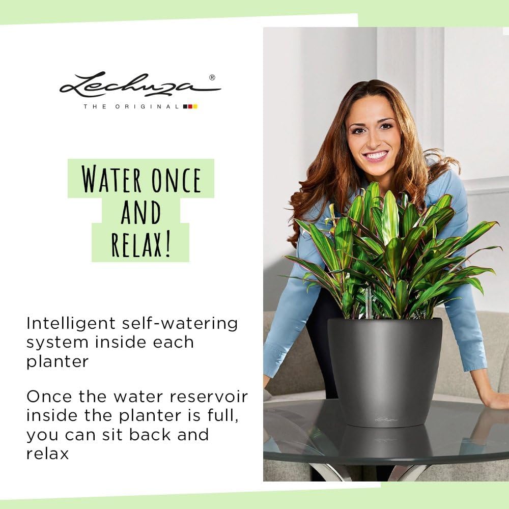 Lechuza Self Watering Plant Pot Classico 21 LS Garden Flower Indoor Ou