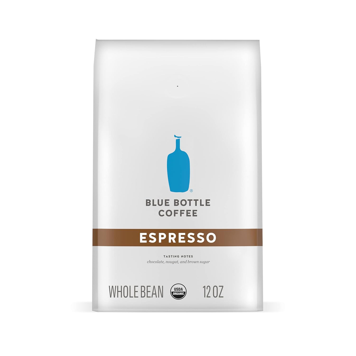 Blue Bottle Whole Bean Organic Coffee, Espresso, Dark Roast, 12 Ounce 