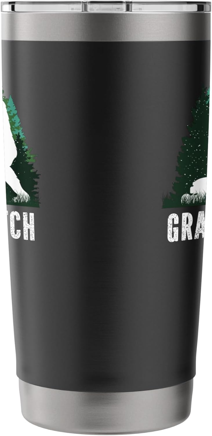Lawn Mower Mowing Dad Landscaper Bigfoot Yeti Sasquatch Stainless Steel Insulated Tumbler