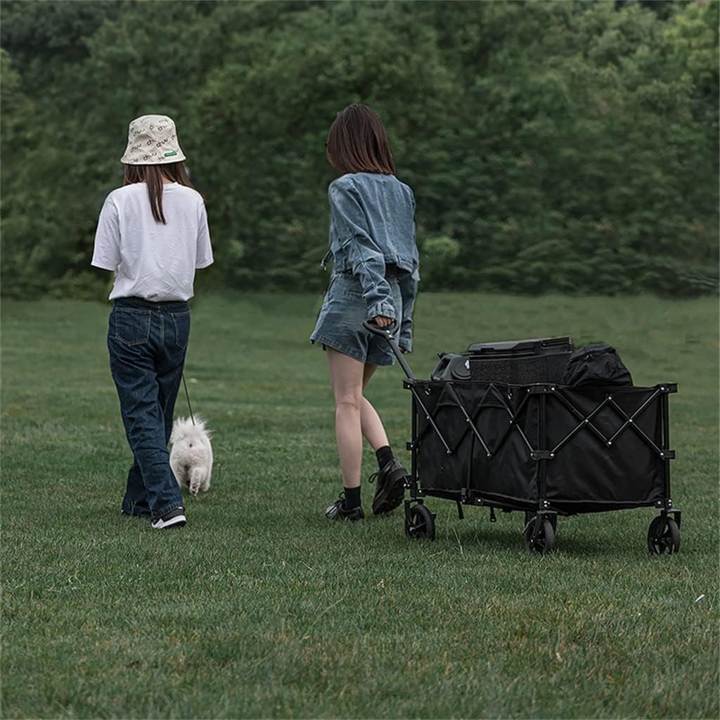 HBJWOV Natural Hiking 200L Outdoor Camp Transport Camping Barrow Portable Camper Storage Detachable Folding Push and Pull