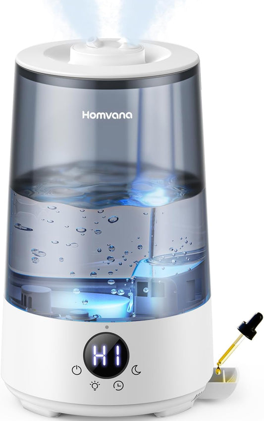 Homvana Humidifiers for Bedroom Home, 3.6 L Cool Mist Top-Fill 34H Sup