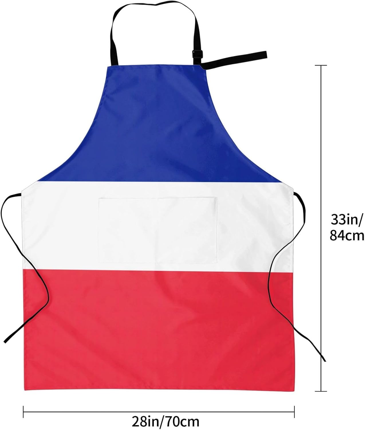 French flag print Waterproof apron with pocket adjustable cooking apro