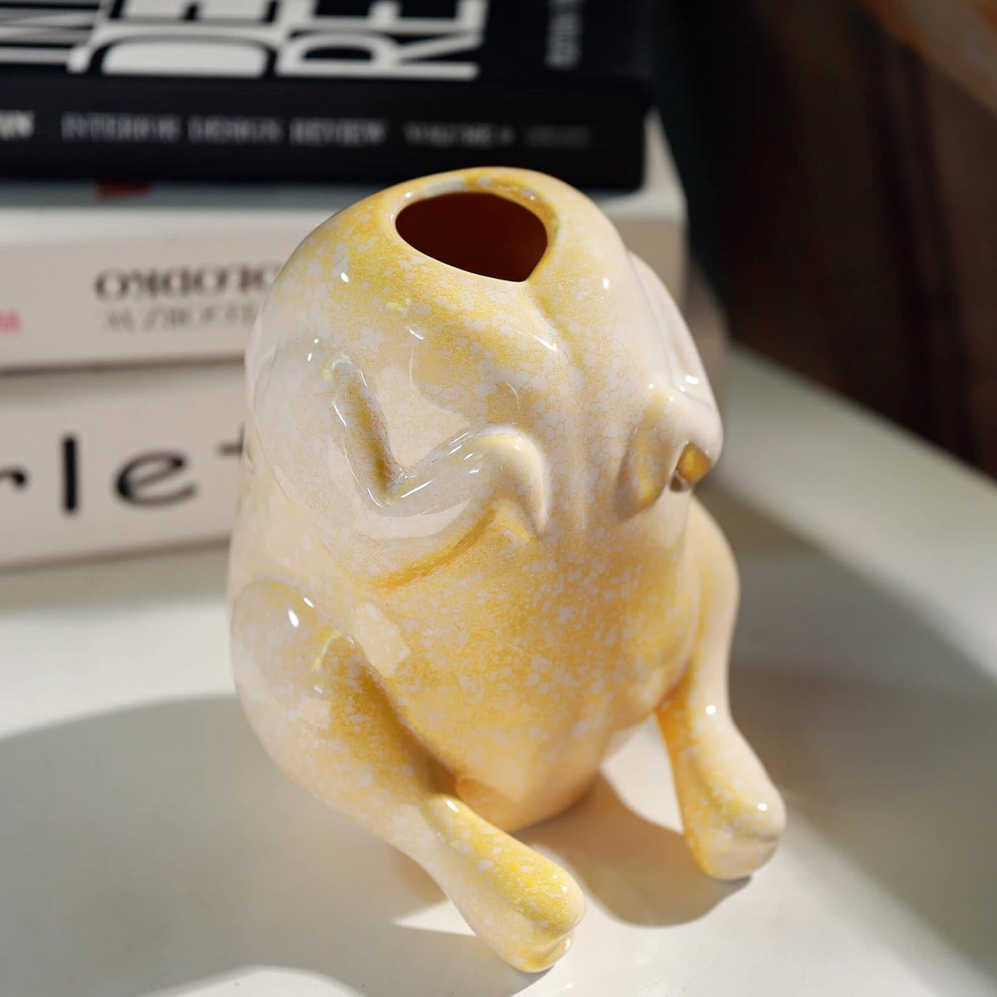 Cute Ceramic Turkey Vase for Flower, Turkey Planter Pot for Home Decor Indoor Outdoor, Unique Vases for Wedding Dinner Table Living Room Office Decorative Vase