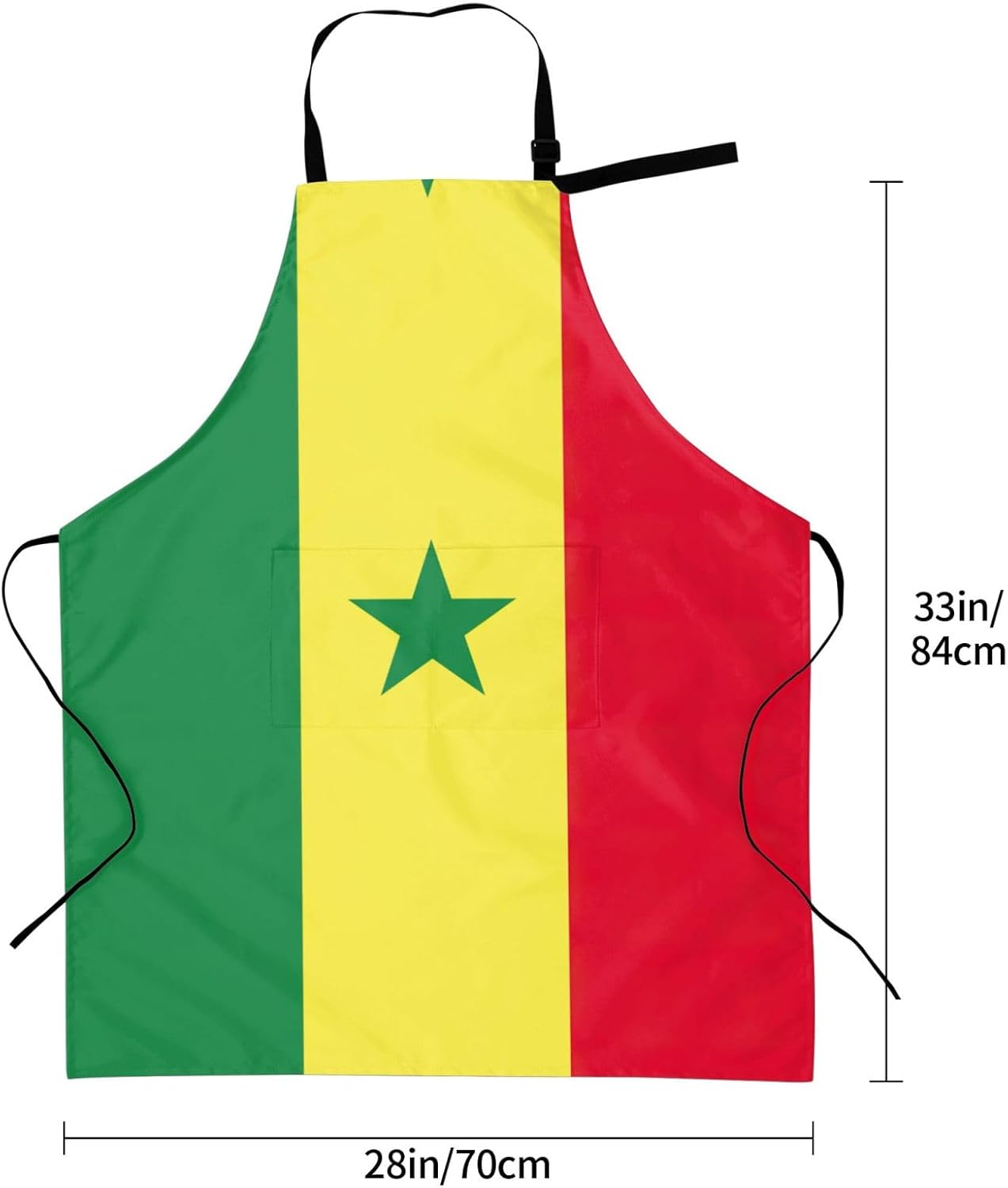Flag of Senegal print Waterproof chef's apron with pocket apron for kitchen cooking baking barbecue and gardening