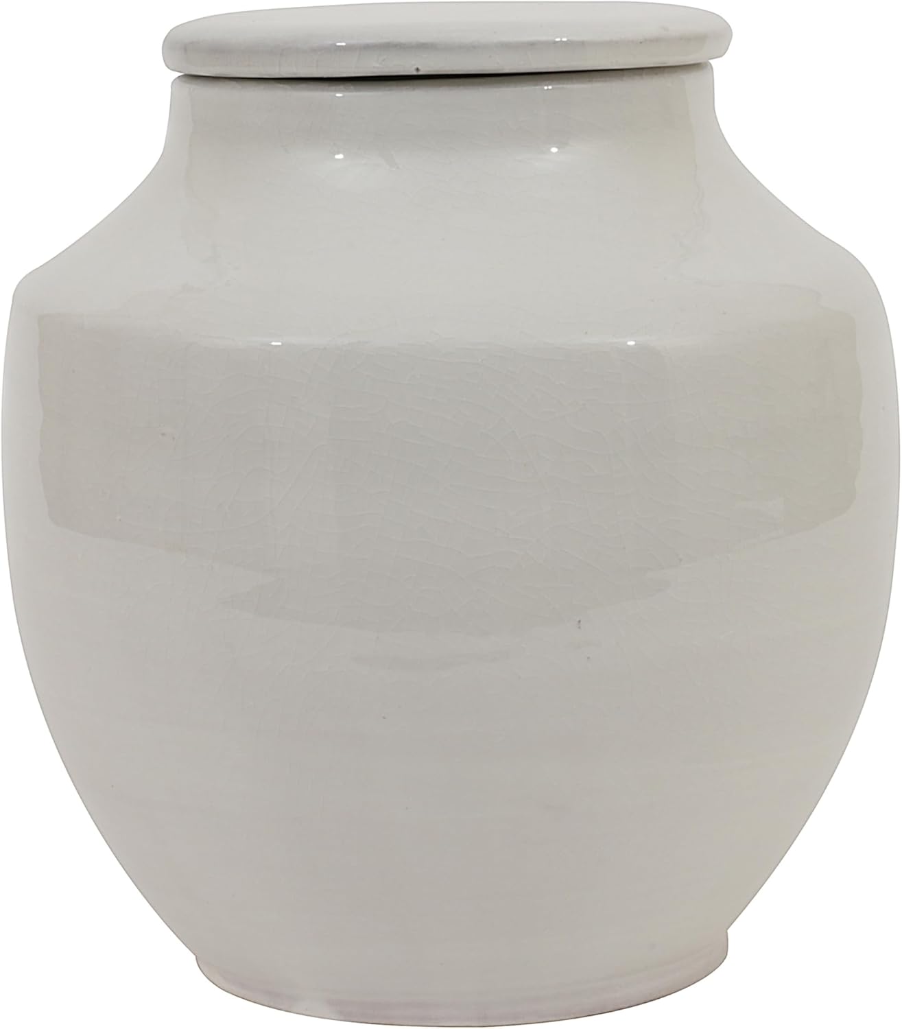Creative Co-Op Small Round White Terracotta Cachepot