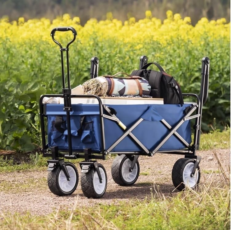 Collapsible Wagon Cart with Wheels Foldable Folding Wagons Carts Silen