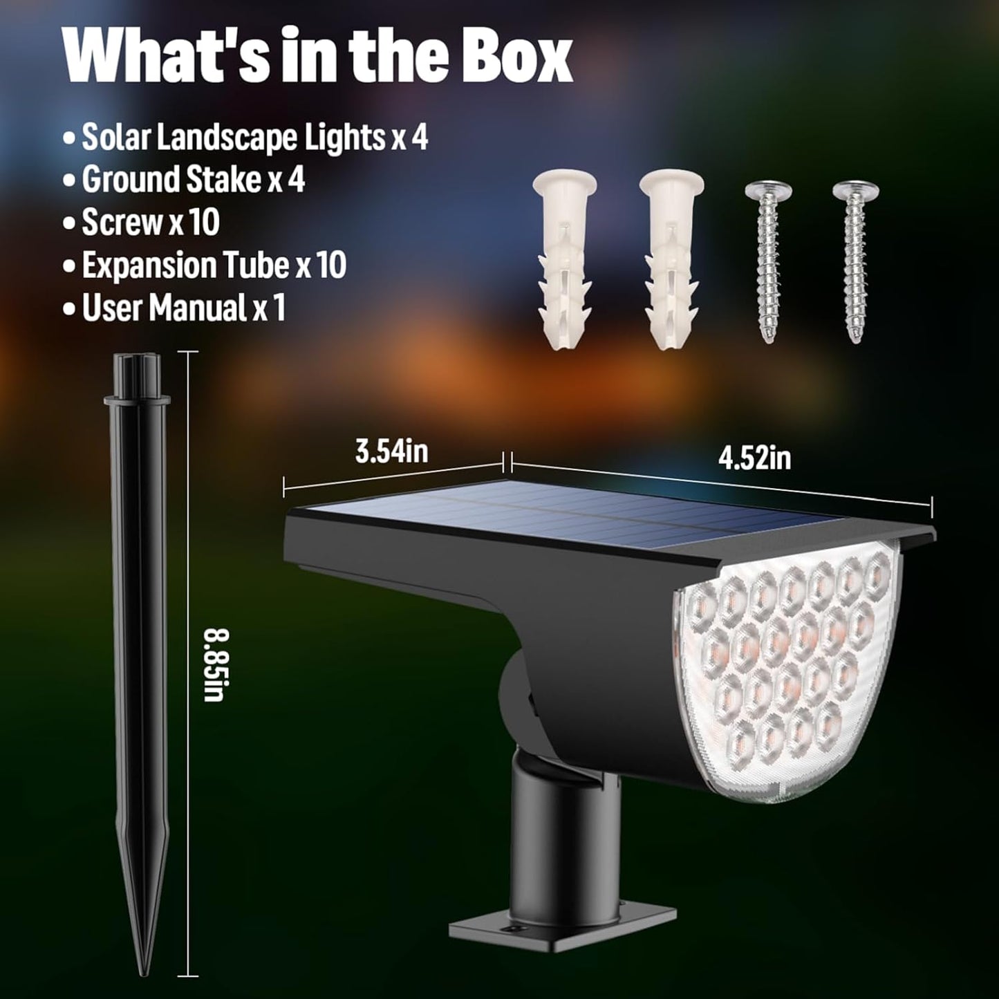 Solar Lights Outdoor Waterproof IP65, Solar Powered 76 LED 3 Lighting 