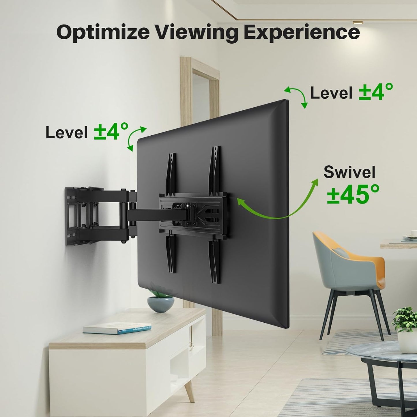 USX MOUNT Full Motion TV Wall Mount for Most 32-70 inch TVs up to 99 l