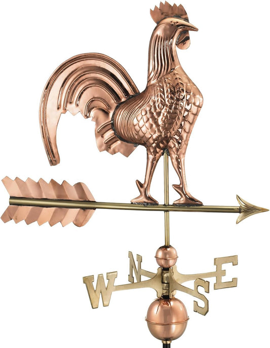 Good Directions Rooster Weathervane, Pure Copper, Polished Finish, 25-