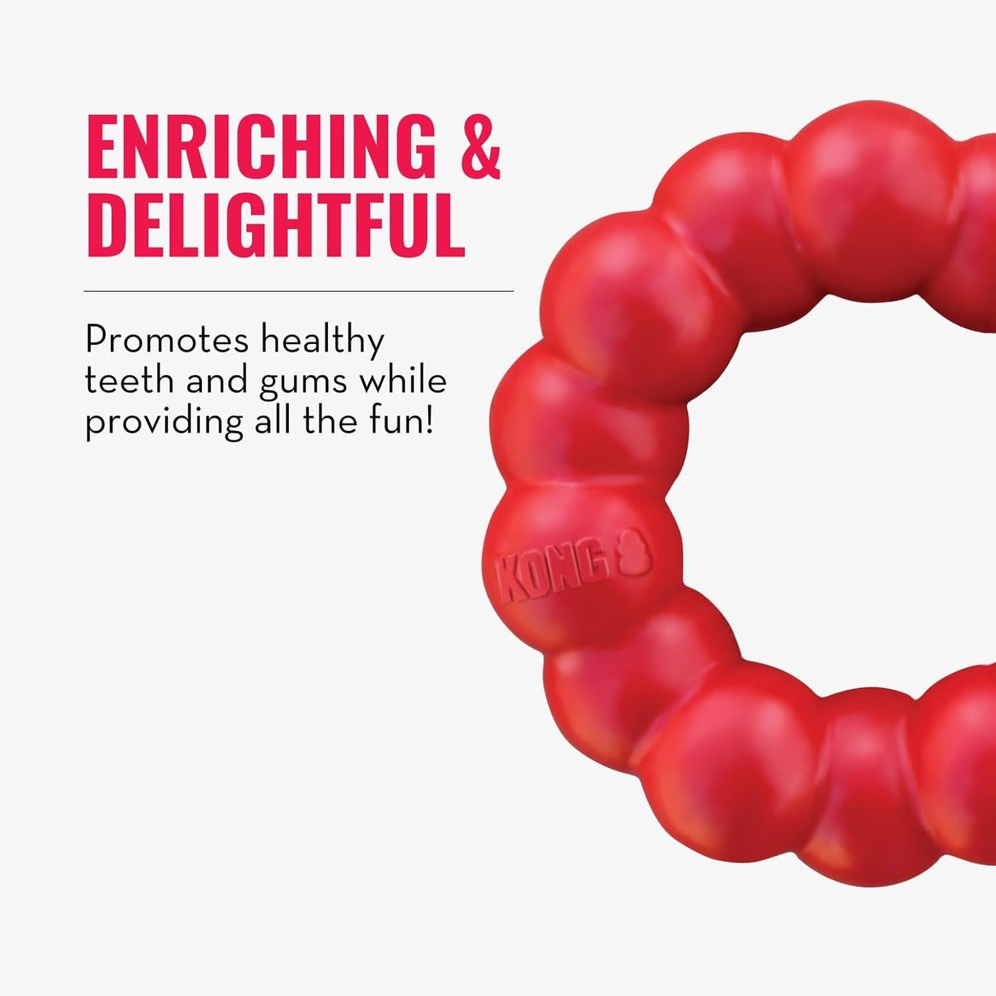 KONG Ring - Natural Rubber Ring Toy for Healthy Chewing Habits - Chew 