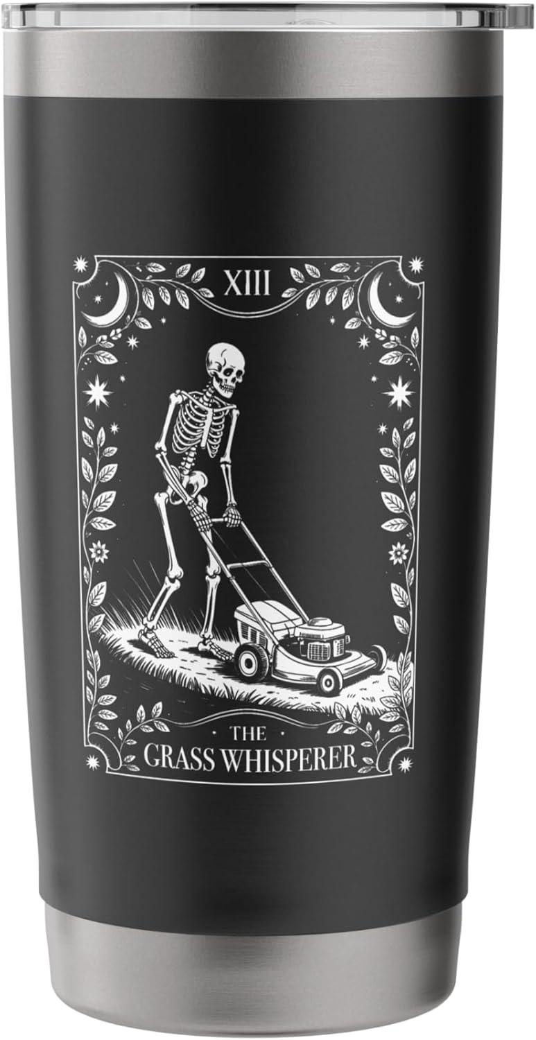 The Grass Whisperer Tarot Card, Lawn Mowing Stainless Steel Insulated Tumbler