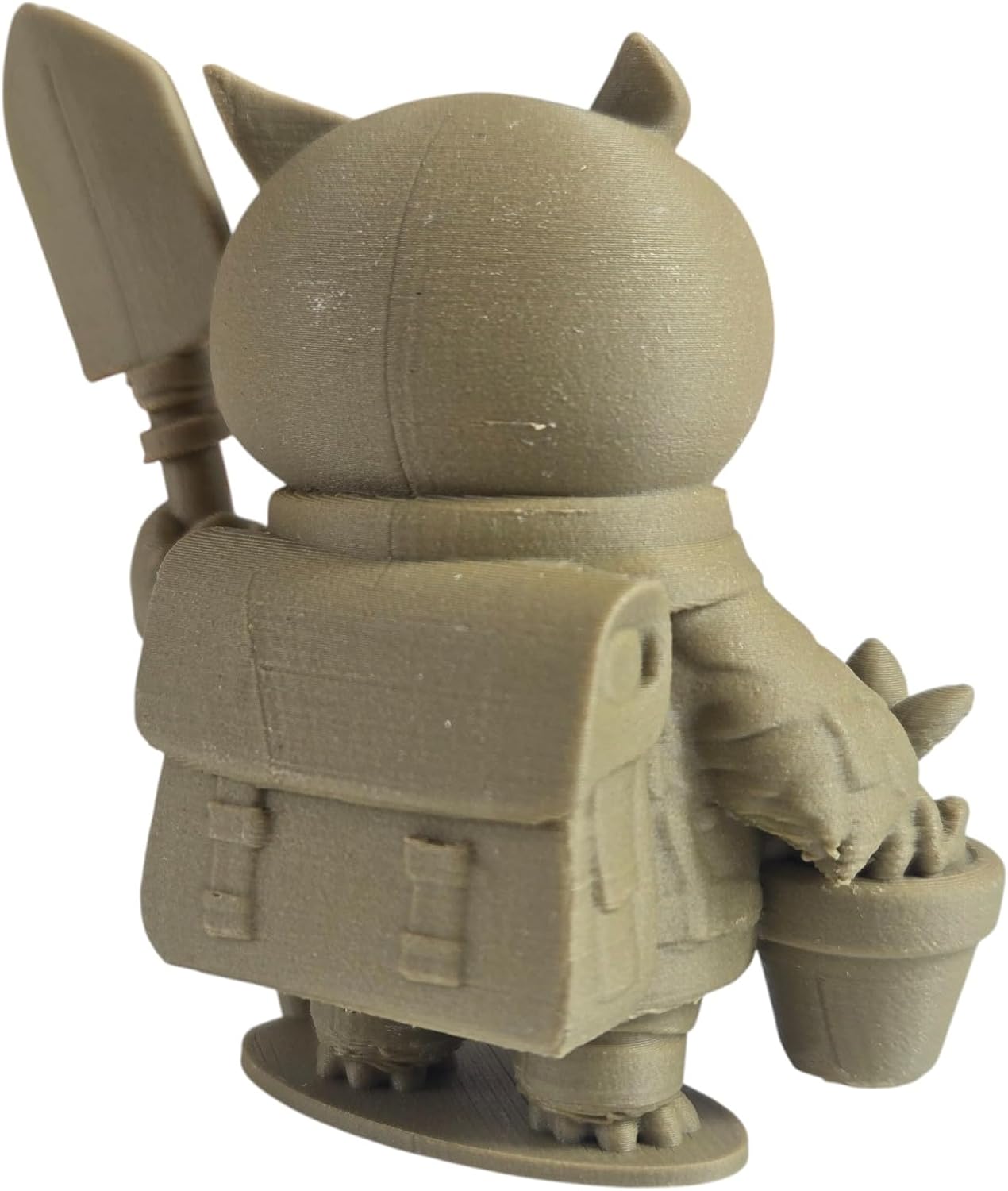 The Botanist Owl Figurine – Fantasy Owl Statue with Garden Tools & Plant Pot – Owls & Dragons Collection – for Painting, Display, or Gifting – 3D Printed in Canada