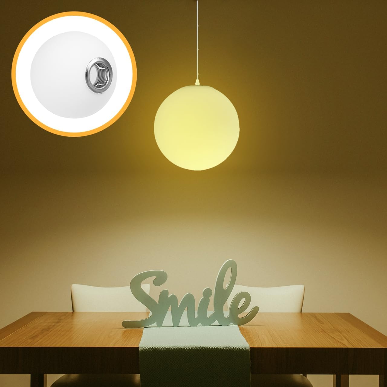 TEHAUX Frosted Glass Lampshade Globe Retro Spherical Lamp Shade Replacement for Table Wall Path Lighting Home Office Restaurant Garden 3.14 Inch