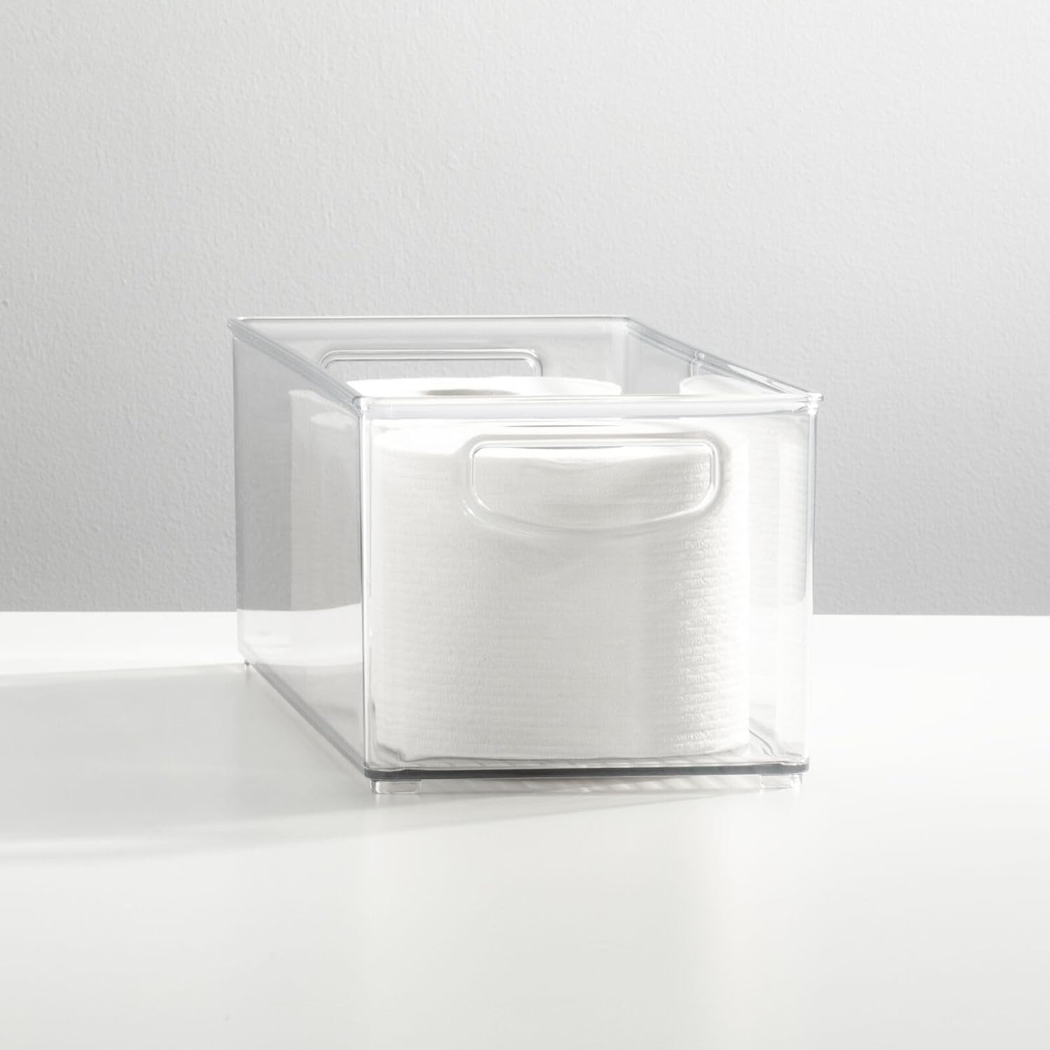 mDesign Plastic Toiletry Organizer for Bathroom - Storage Holder Bin w